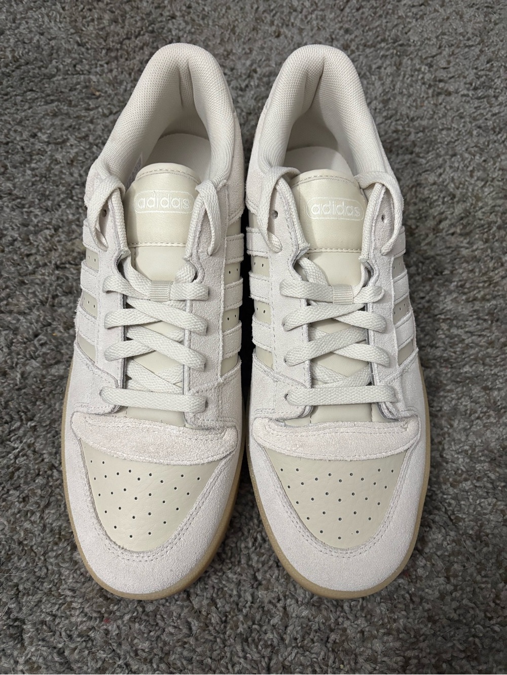 adidas Men’s Cream and White Low-Top Sneakers